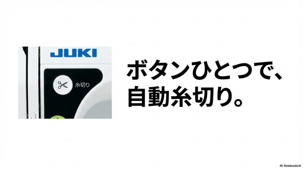 HZL-G200　自動糸切り機能 はさみを探す手間がグッと減ります！