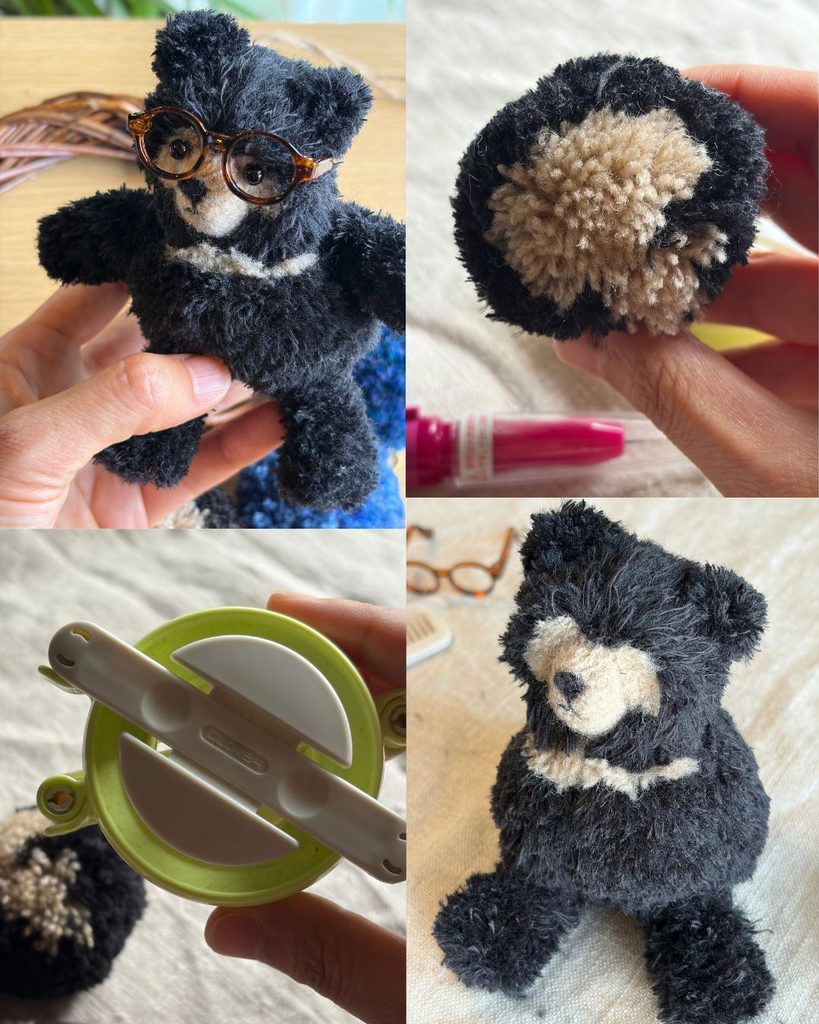 ポンポンメーカーで、ぬいぐるみ作りに挑戦中です
